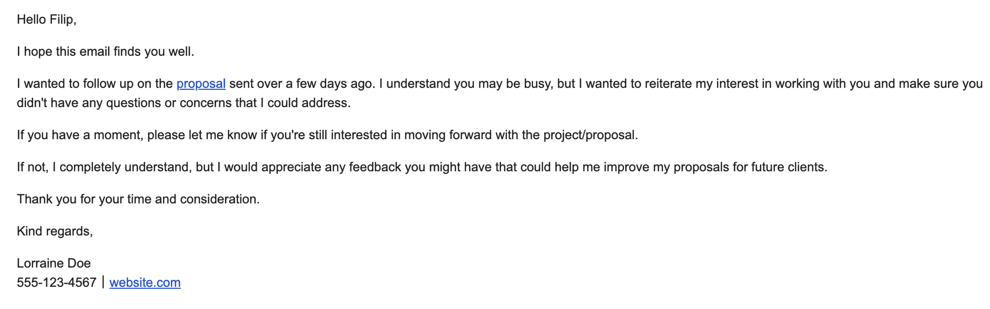 2nd email follow up example