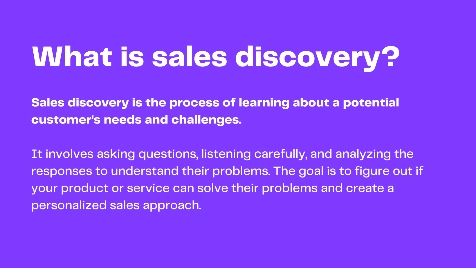 Definition of sales discovery - what is sales discovery