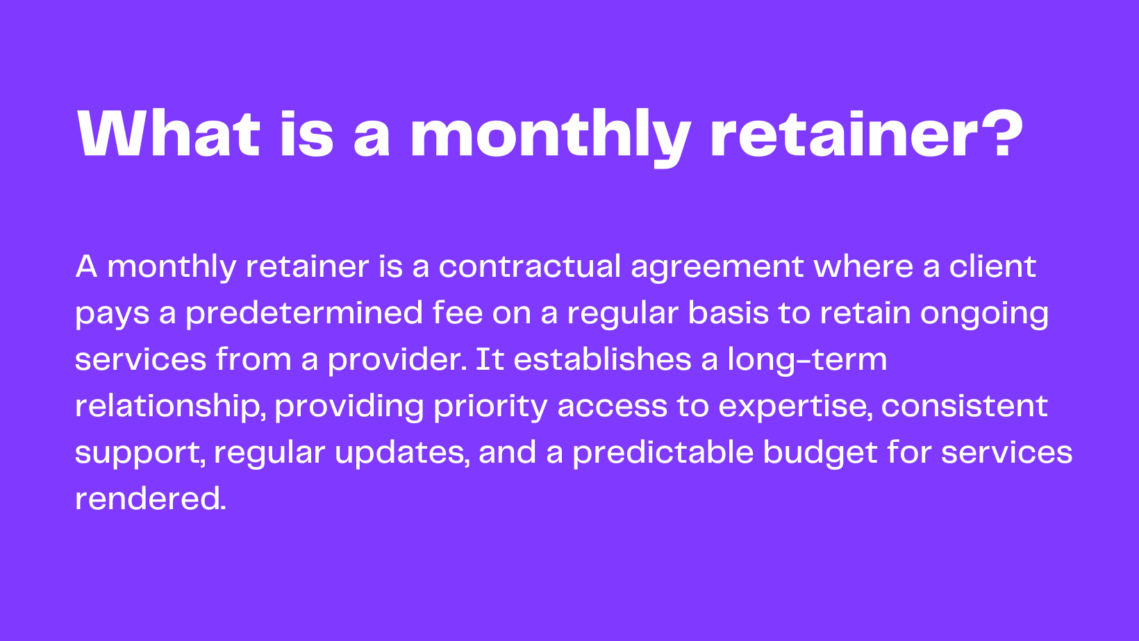 Definition of monthly retainer agreements