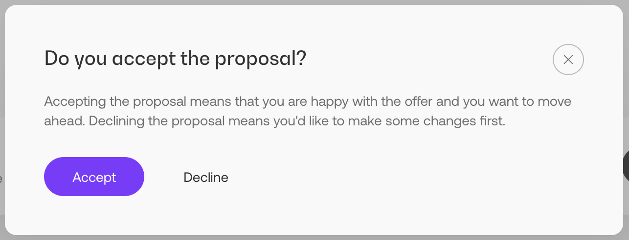 Propoze one-click proposal acceptance feature